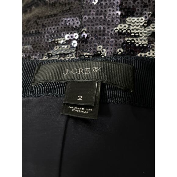 J. Crew Navy and Silver Sequin Skirt Size 2 - Picture 5 of 7